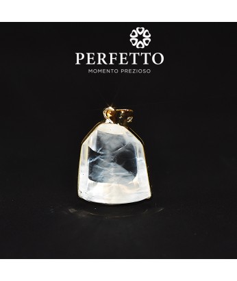 BLUE NEEDLE CLEAR QUARTZ PENDANT